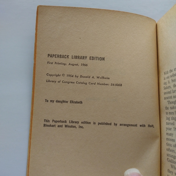 The Secret of Saturn's Rings Donald A. Wollheim Science Fiction Novel Scify - Picture 6 of 6